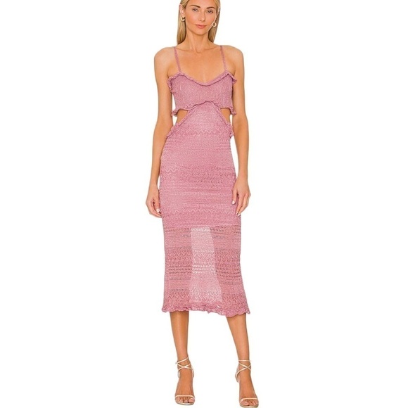 Misa Los Angeles Skye Cut Out Midi Dress Size Medium NWT - Picture 1 of 12